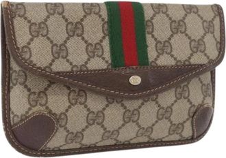 Gucci Pre-owned Clutches, female, Beige, Size: ONE SIZE Pre-owned Plastic Pouch