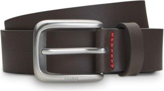 HUGO BOSS Leather dress belt with logo-engraved buckle