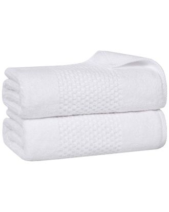 Superior Set of 2 Playa Zero Twist Cotton Medium Weight Solid Waffle Textured Bath Sheets
