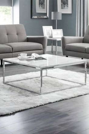 Julian Bowen Scala Square Coffee Table in Silver