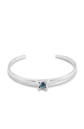 UNOde50 Cuff Bracelet With Blue Cubic Zirconia in Silver at Nordstrom, Size Medium