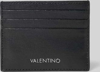 Valentino Handbags Kartenetui aus echtem Leder mit Logo-Applikation in Black, Größe 1