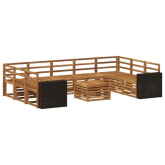 vidaXL Set Di Divani Da Esterno 10 Pz Naturale Vidaxl