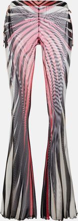 Roberto Cavalli Printed sheer flared pants