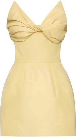 Oscar De La Renta Abito da cocktail con fiocco - Giallo