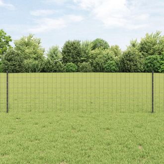 Berkfield Home Euro Fence with 22 U Posts Grey 0, 6x50 m Steel