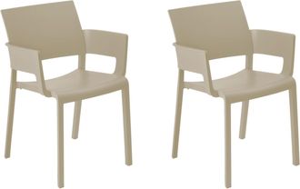 Resol Sillas Con Brazos Fiona Resol Pl&aacute;stico Beige (pack De 2)