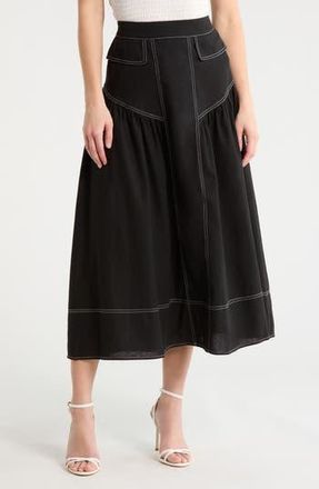 By Design Davenport Midi Skirt in Black W/White at Nordstrom Rack, Size X-Small