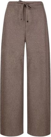 Max Mara Wijde broek - Dames - Wijde Broeken - Bruin - S - Broeken