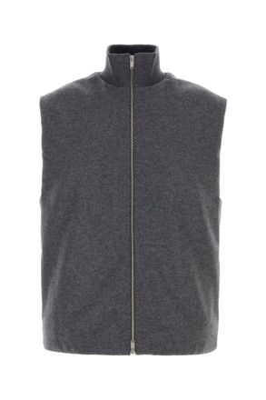 Jil Sander Grey Mock Collar Jacket
