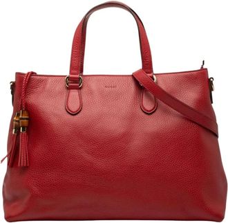 Gucci Pre-owned Leren Tote Bag - Dames - Vintage Shopper - Rood - ONE Size - Leer - Vintage