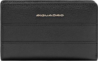 Piquadro Patricia Bifold Portemonnee - Dames - Portefeuilles - Zwart - ONE Size - Leer - Accessoires