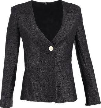 Armani Pre-owned Womens Giorgio Single-Buttoned Blazer in Black Polyamide - Size EU 44 (Womens)