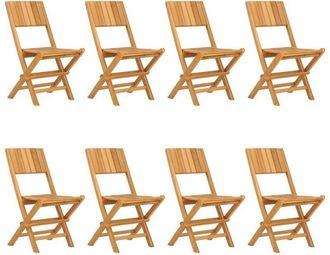 vidaXL Vidaxl - Sillas De Jard&iacute;n Plegables 8 Uds Madera Maciza Teca 47x61x90 Cm