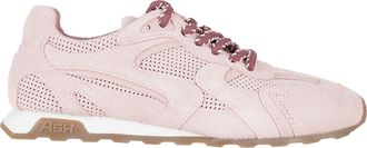 Ash Pink Kasar Suede Mesh Leather Sneakers