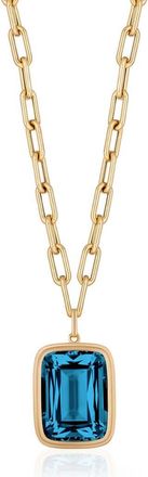 Goshwara Manhattan Cushion Pendant Necklace in Deep Blue at Nordstrom, Size 18