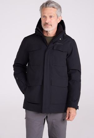 Mountain Warehouse Concord Mens Extreme Down Jacket Waterproof Hooded Full Zip Long Winter Coat Black