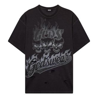 GCDS Riders T-shirt - Heren - T-shirts - Grijs - M - Katoen - Tops