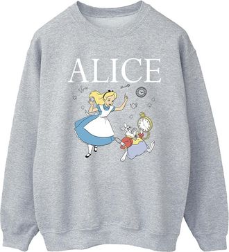 Disney Dames/Dames Alice In Wonderland Follow The Rabbit Sweatshirt (Sportgrijs)