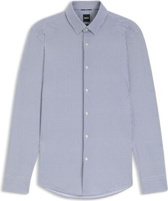 BOSS Printed slim-fit shirt in performance-stretch jersey