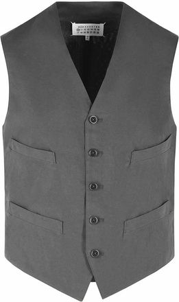 Maison Margiela Grey Cotton And Silk Vest