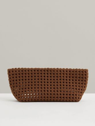 Reiss Tan Woven Clutch Bag