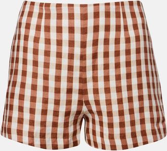 Faithfull The Brand Lila gingham linen shorts