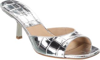 Michael Kors Anita Runway Croc-Embossed Leather Sandal