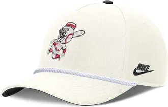 Nike Cincinnati Reds Cooperstown Rise Nike Mens MLB Adjustable Hat in White | NB45422MR75-U8F