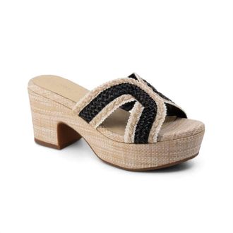 Chocolat Blu Womens Gen Raffia Sandals In Black