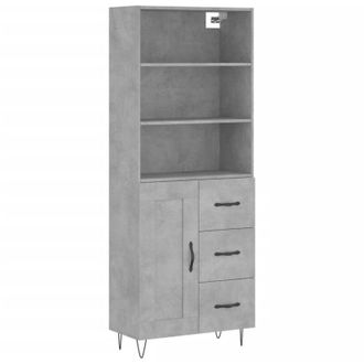 vidaXL Highboard Concrete Grey 69.5x34x180 cm Engineered Wood Vidaxl