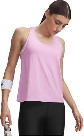 Under Armour Tech Knockout Tank Top Womens Clothing Pink Dawn/White : LG (US 12-14), Polyester