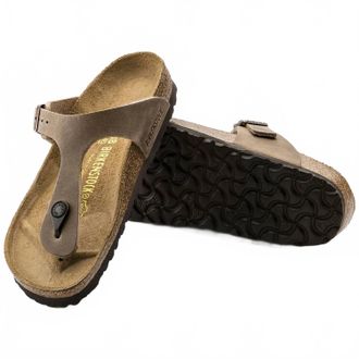 Birkenstock Womens Gizeh Oiled Leather Sandals In Brown Brown