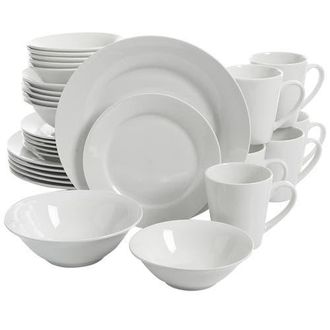 Gibson Home Noble Court 30 Piece Ceramic Dinnerware Set in White at Nordstrom
