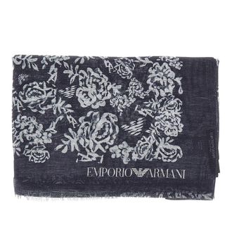 Emporio Armani Linen and silk-blend scarf Woman One Size
