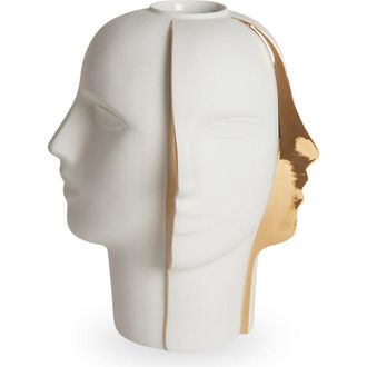 Jonathan Adler Atlas Split Vase in White /Gold at Nordstrom