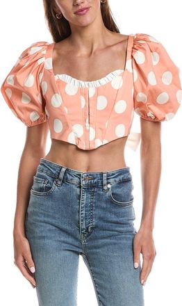 For Love & Lemons Yasmin Puff Sleeve Corset Top