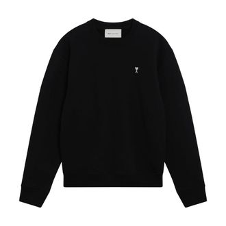 Ami Sweatshirts, male, Black, Size: 2XL Hoodie with Chest Embroidery