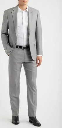 Emporio Armani Light Grey Melange Virgin Wool Suit in Solid Light/pastel Grey at Nordstrom, Size 48