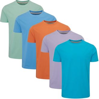 Charles Wilson 5 Pack Plain Crew Neck T-Shirt (XXL, Summer Essentials Type 54)