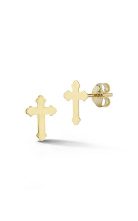 Ember Fine Jewelry 14K Italian Gold Cross Stud Earrings