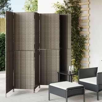 vidaXL Biombo De 6 Paneles Rat&aacute;n Sint&eacute;tico Gris Vidaxl
