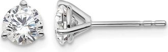 Diamond2Deal 14k White Gold 1 ct Round Lab Grown Diamond Stud Earrings VS Clarity, D-E Color