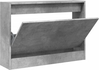 vidaXL Vidaxl - Mueble zapatero madera de ingeniería gris hormigón 80x21x57 cm