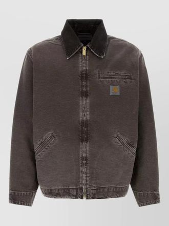 Carhartt Work in Progress denim detroit jacket straight cut collared pockets