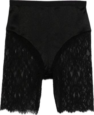 Alexander McQueen Zwarte Kanten Shorts Rits Itali&euml; - Dames - Korte Broeken - Zwart - M - Polyester - Korte Broeken