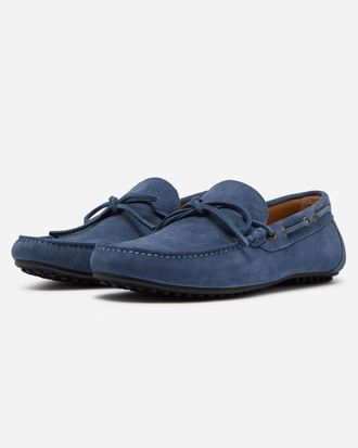 Oliver Sweeney Mens Cano Driving Shoes in Blue Suede - Size UK 12
