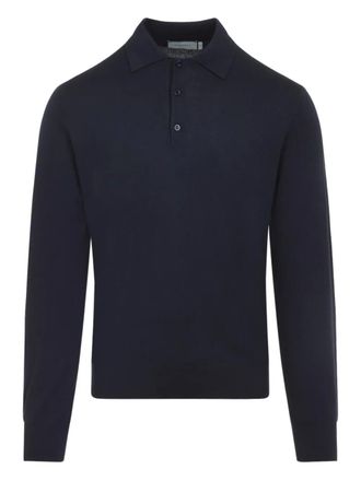 Canali buttoned cashmere polo shirt - men - Cashmere - 52 - Blue