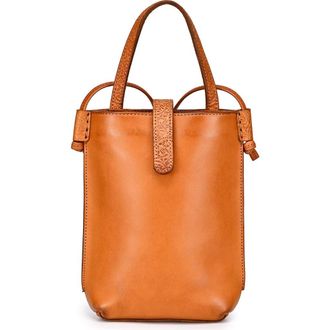 OLD TREND Wishbone Genuine Leather Structured Convertible Crossbody in Caramel at Nordstrom