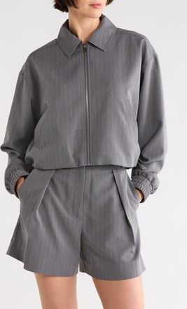 Derek Lam Arlenis Zip Front Blouson Jacket in Grey Melange at Nordstrom Rack, Size X-Large